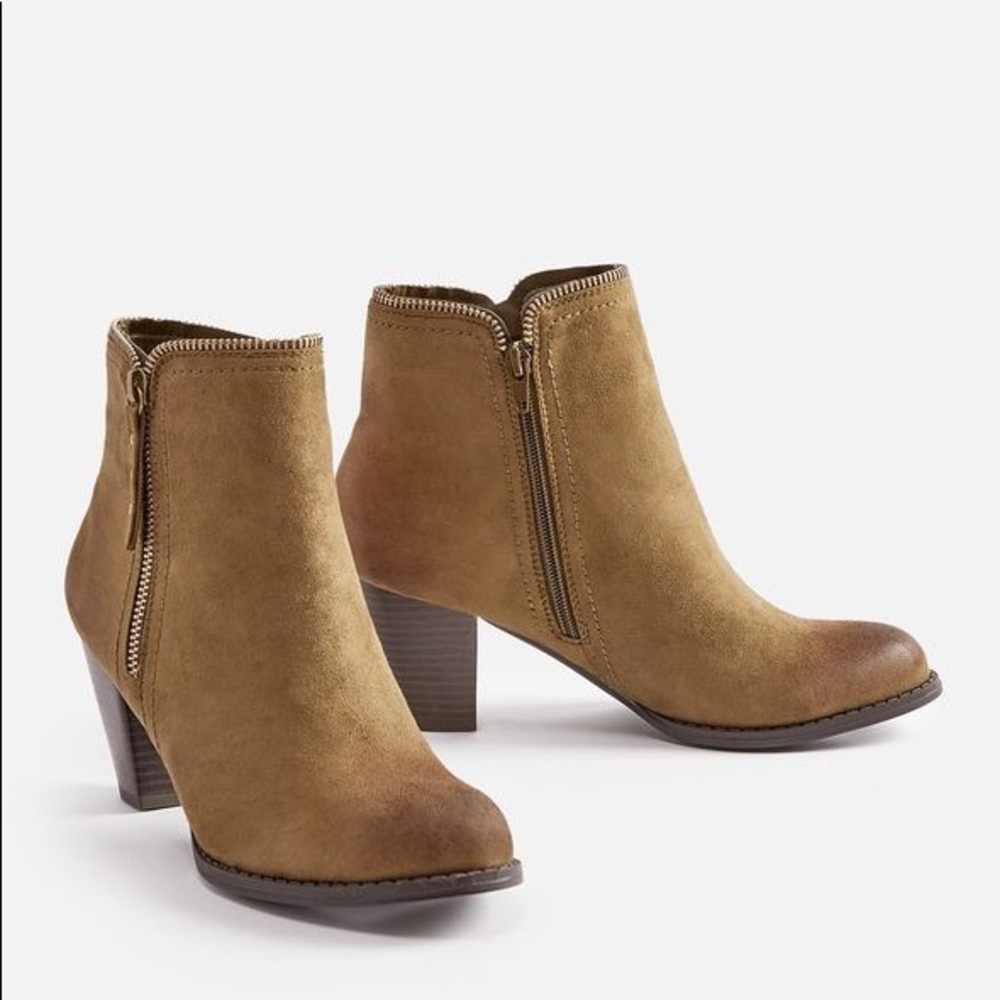 Slide Zip Ankle Bootie